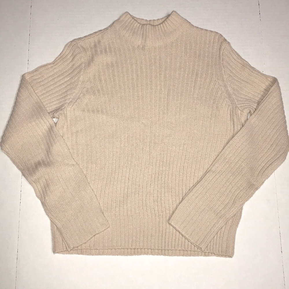 Divided Ribbed Cream Sweater - Size S - Picture 2 of 4